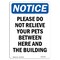 Signmission OSHA Notice, 5" Height, Please Do Not Relieve Your Pets Sign, 5" X 3.5", Portrait OS-NS-D-35-V-17406 - alternate 1
